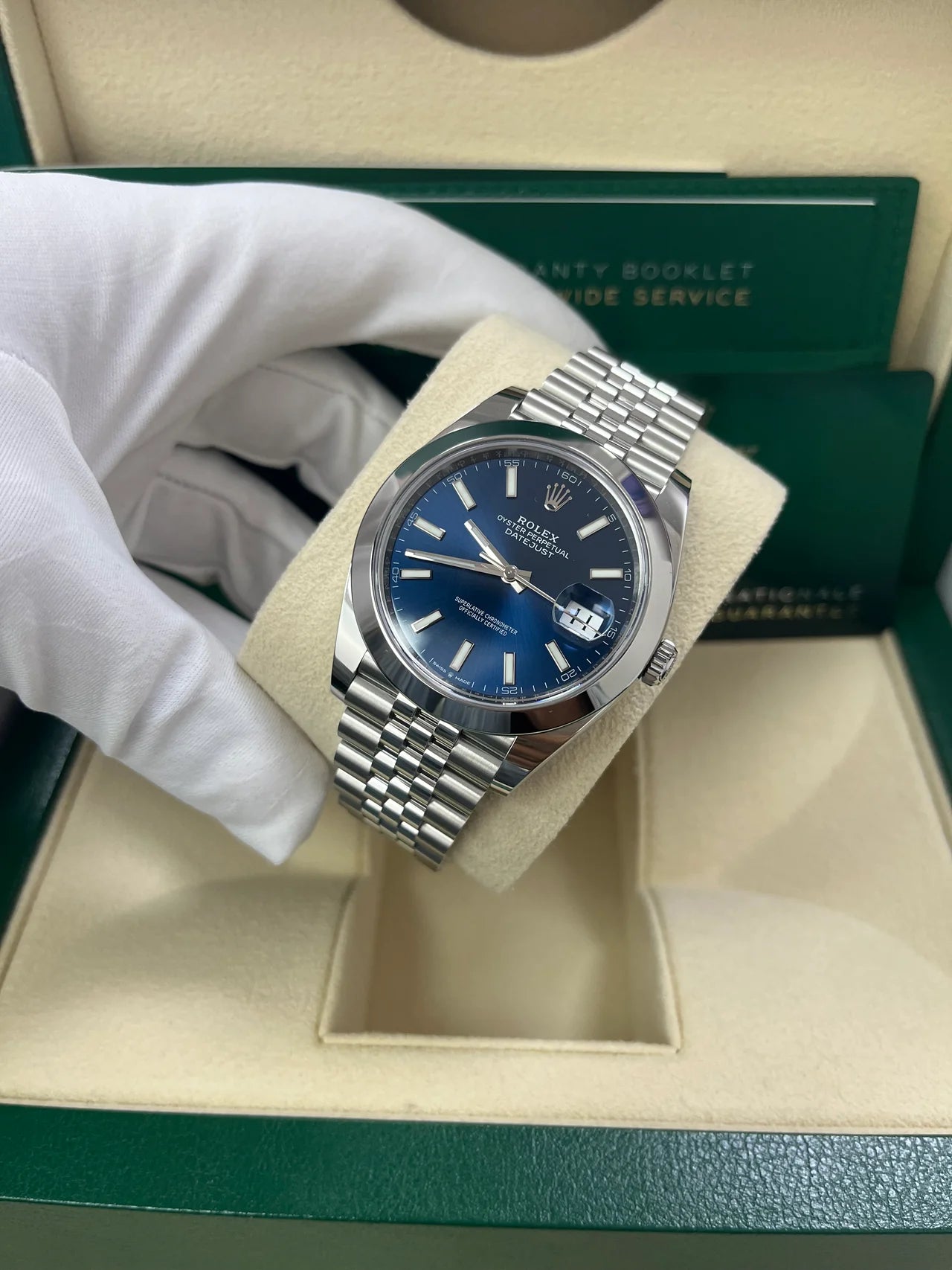Datejust 41 mm Blu Jubilee Ghiera Liscia