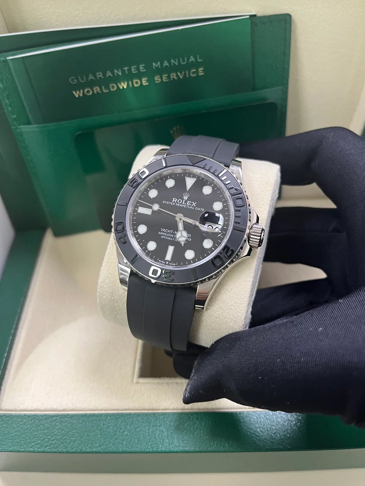 Yatch-master 42 mm Gomma Oro Bianco