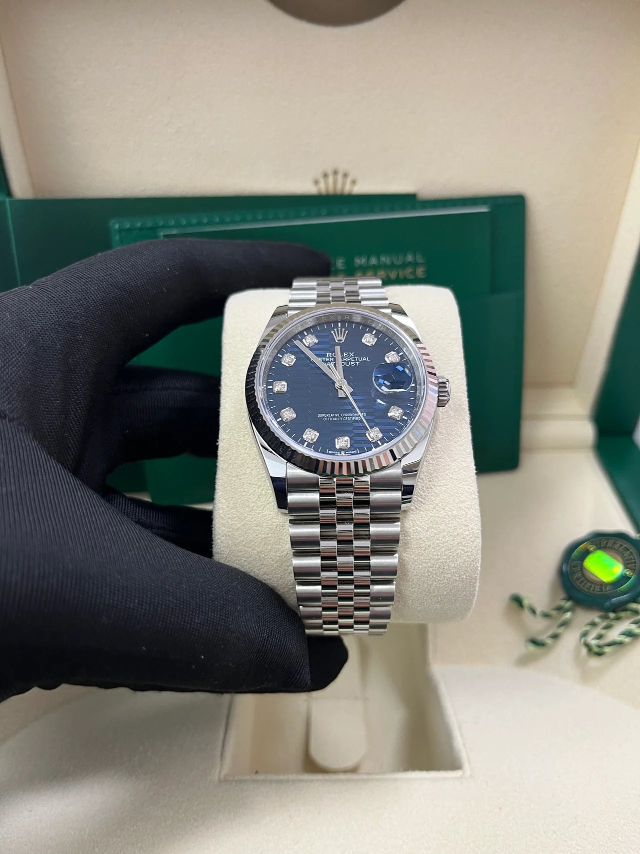 DateJust 36 mm Blu Jubilee Diamanti