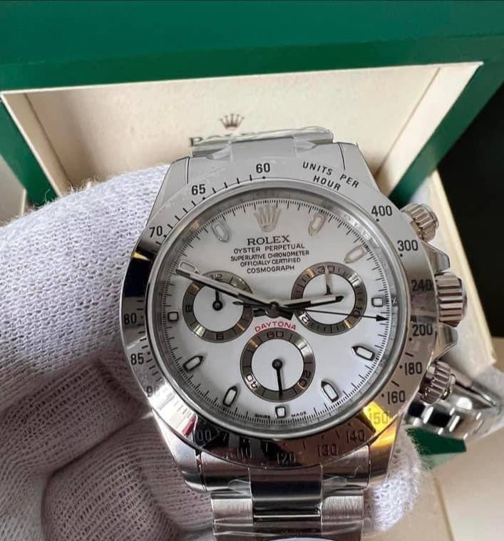 Daytona 40mm Acciaio Bianco