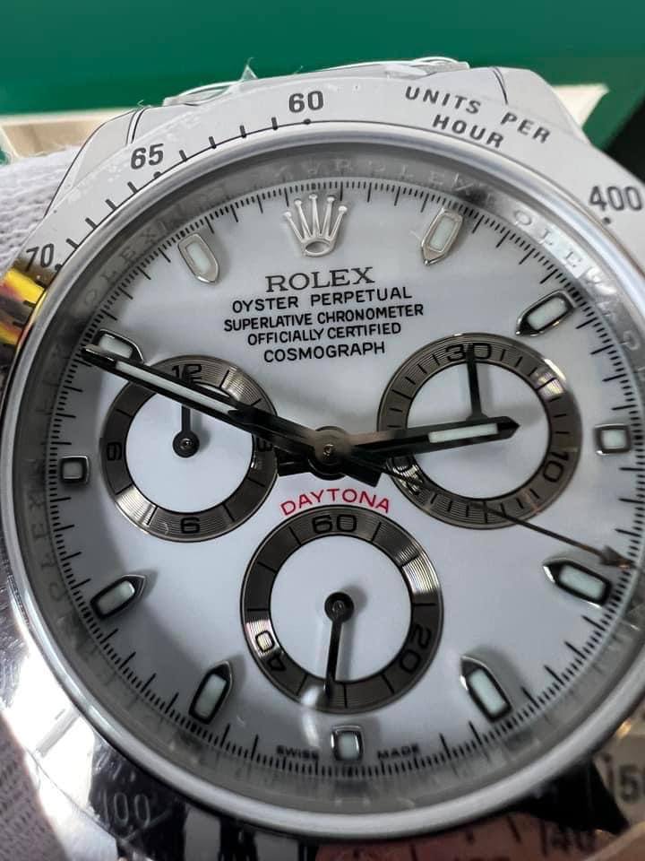Daytona 40mm Acciaio Bianco