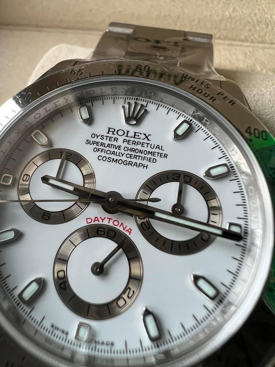 Daytona 40mm Acciaio Bianco