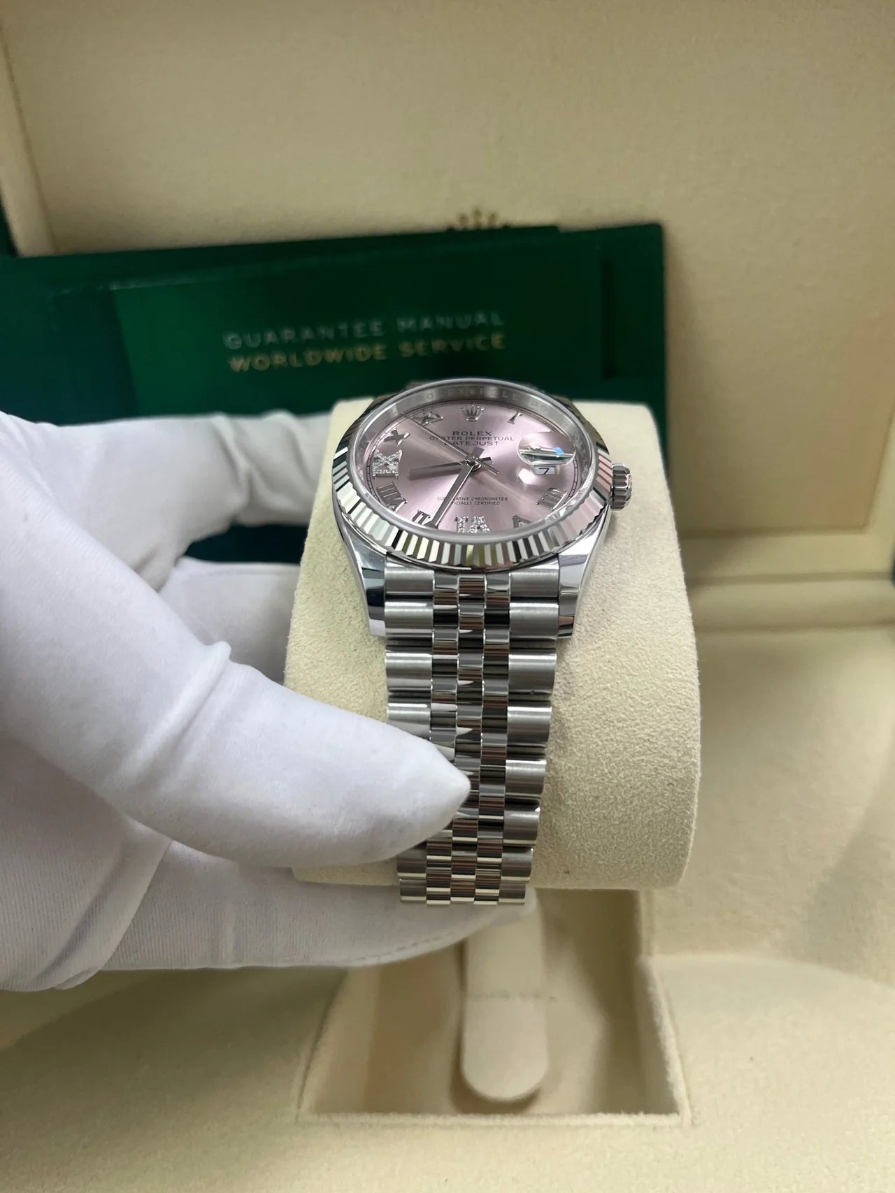 DateJust 36 mm Rosa Jubilee Num. Romani