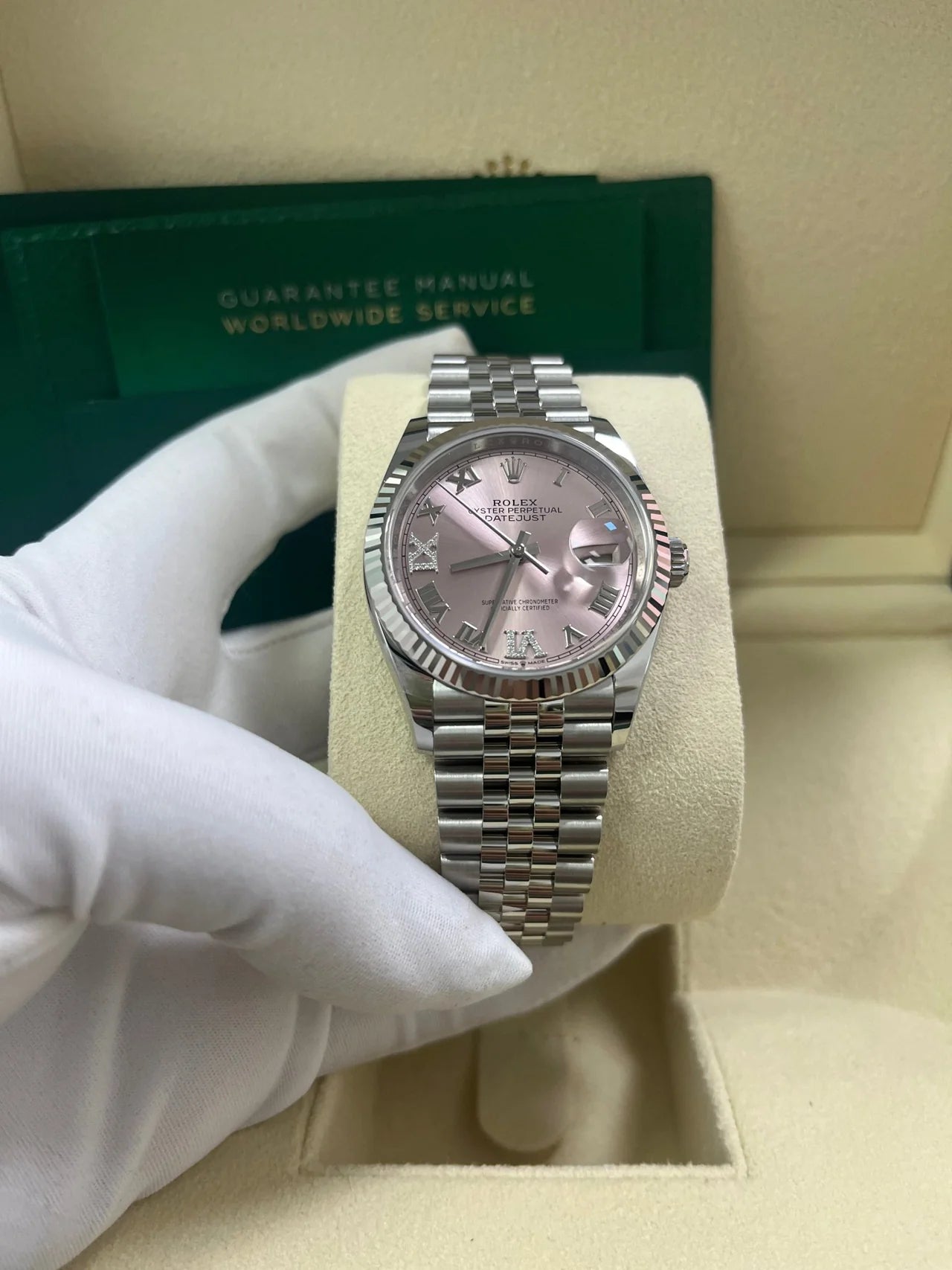 DateJust 36 mm Rosa Jubilee Num. Romani