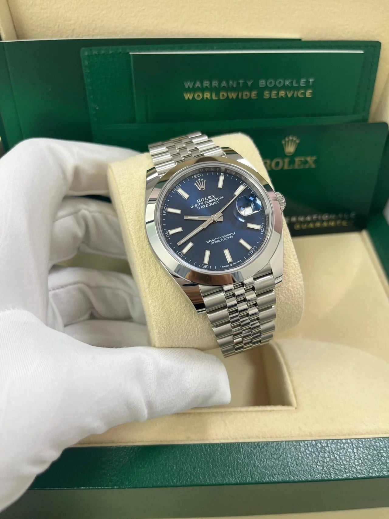 Datejust 41 mm Blu Jubilee Ghiera Liscia
