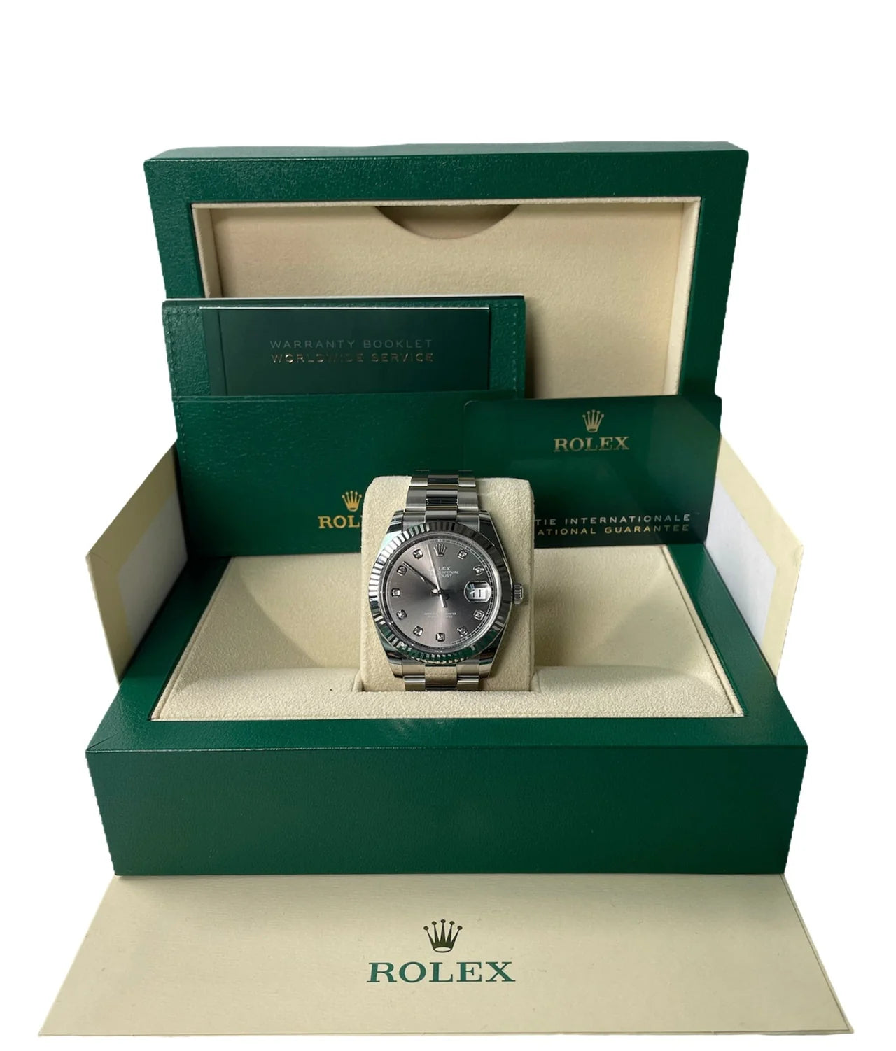 Datejust 41 mm Grigio Oyster Diamanti